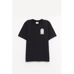 CASABLANCA BLACK TENNIS LANDSCAPE TENNIS LANDSCAPE T SHIRT